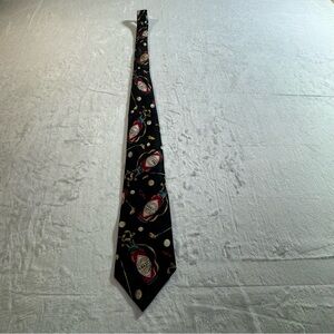 100% silk Tabasco Golf Themed Black and Red Patterned Men's Tie made in USA